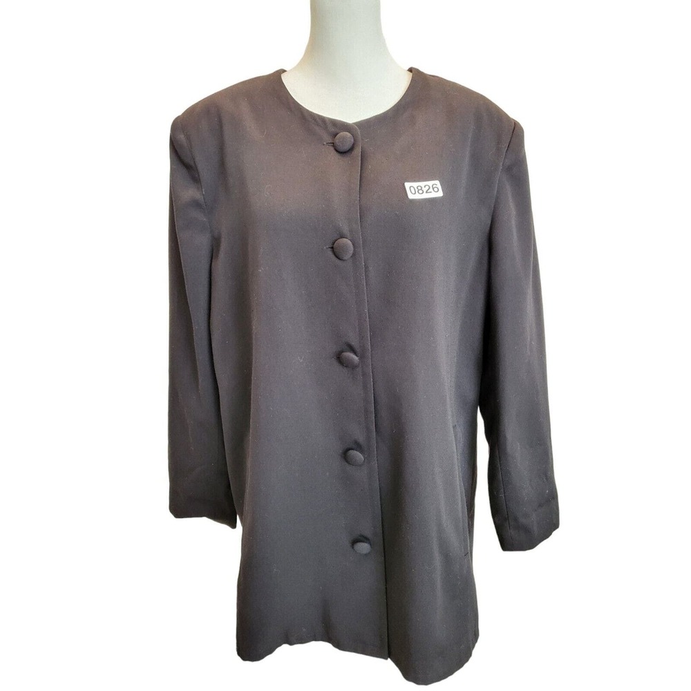 Black Blazer Wm Sz 16 Long Sleeve 5 Button Vintage Spiegel Classic Piece 0826
